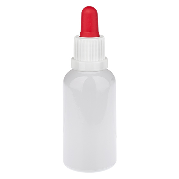Frasco pipeta de 30 ml branco/vermelho com tampa inviolável WhiteLine UT18/30