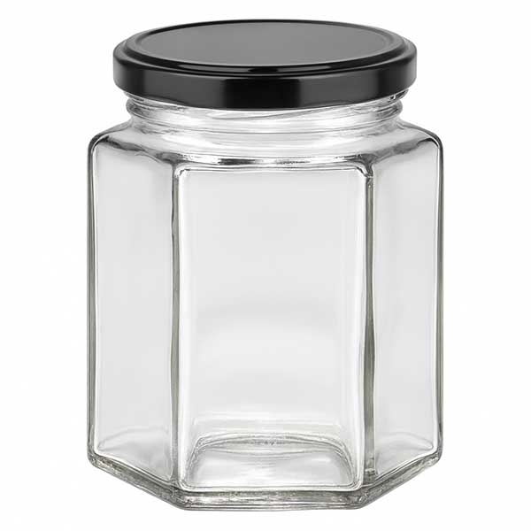 Frasco hexa de 196 ml com tampa BasicSeal preta UNiTWIST