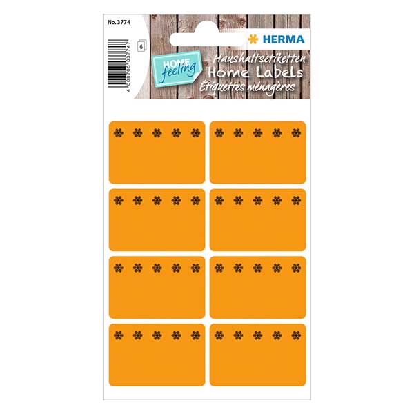 Etiquetas para congelador laranja (48 autocolantes) 26x40mm