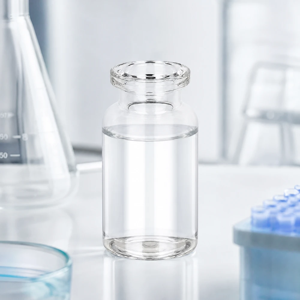 Frasco de injeção de vidro transparente 10ml Injektionsflasche 10ml aus hochwertigem Klarglas mit flachem Boden und weitem Öffnungsrand