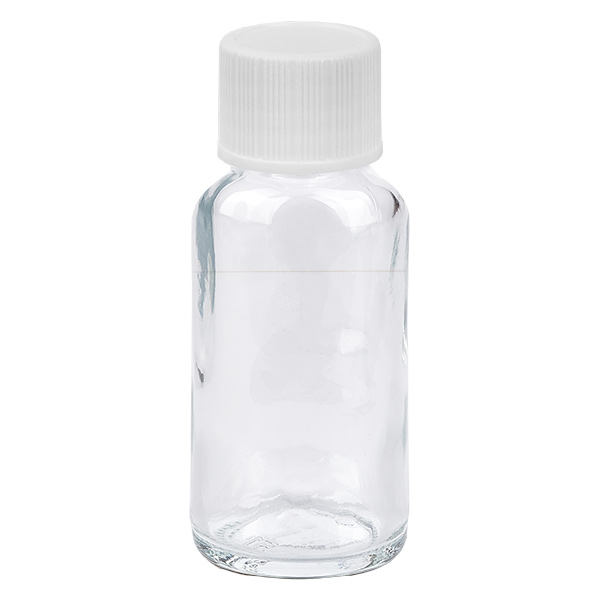 Frasco de 20ml com tampa de rosca de 6mm preta standard ClearLine UT18/20