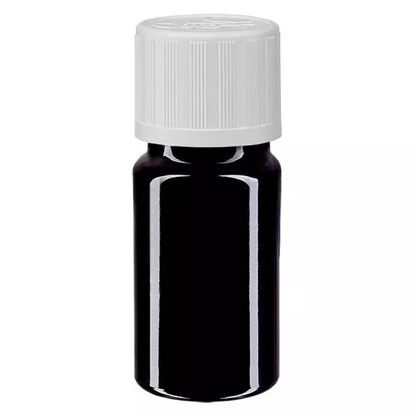 Frasco de farmácia violeta 5ml tampa de rosca branca padrão resistente a crianças Frasco de farmácia violeta 5ml tampa de rosca branca padrão resistente a crianças