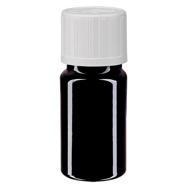 Frasco de farmácia violeta 5ml tampa de rosca branca padrão resistente a crianças
