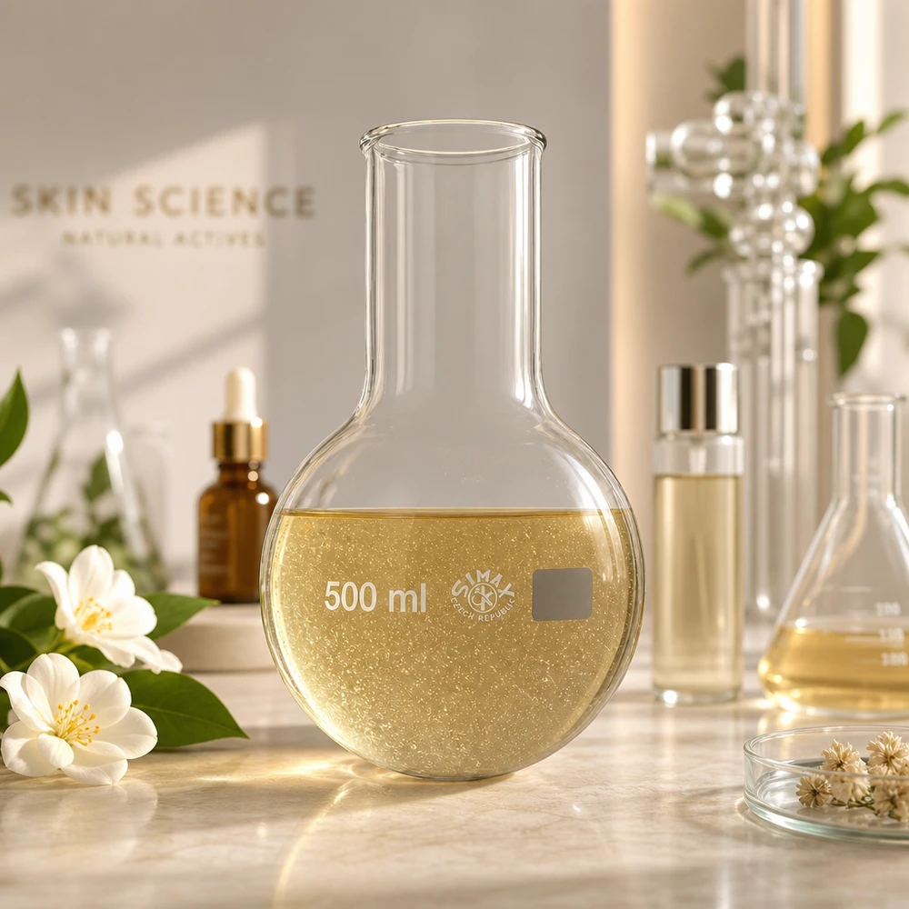 Balão de 500 ml com gargalo largo e fundo redondo, ideal para destilação e síntese química no laboratório