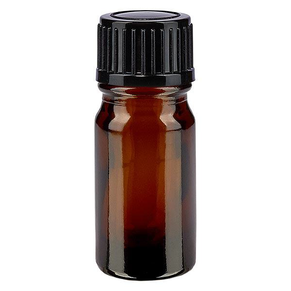 Frasco de farmácia castanho 5ml tampa de rosca preta standard Frasco de farmácia castanho 5ml tampa de rosca preta standard