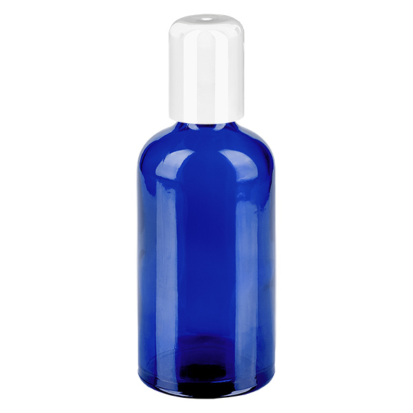 Frasco roll-on de 100ml branco com tampa standard BlueLine UT18/100