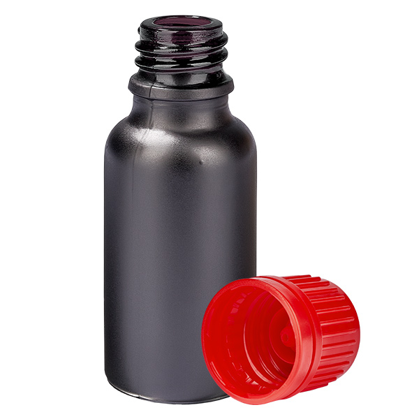 Frasco de 20ml 11mm tampa de rosca vermelha tampa inviolável BlackLine UT18/20 Frasco de 20ml 11mm tampa de rosca vermelha tampa inviolável BlackLine UT18/20