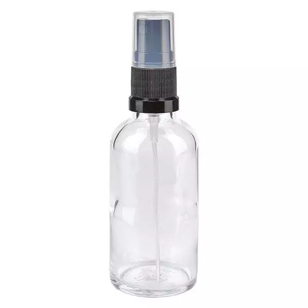 Frasco de farmácia transparente 50ml spray acessório preto Frasco de farmácia transparente 50ml spray acessório preto