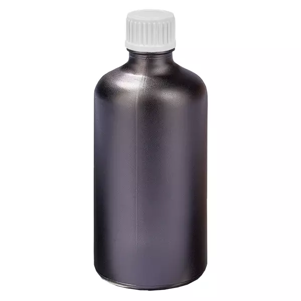 Frasco conta-gotas de 100ml 0,9mm branco tampa standard BlackLine UT18/100 Frasco conta-gotas de 100ml 0,9mm branco tampa standard BlackLine UT18/100