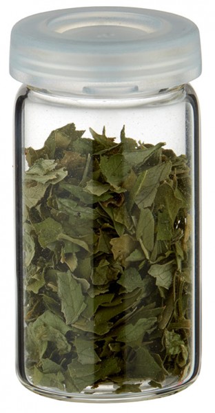 Ideia para frasco de especiarias: frasco para comprimidos de 5 ml (frasco com rebordo enrolado) em vidro transparente