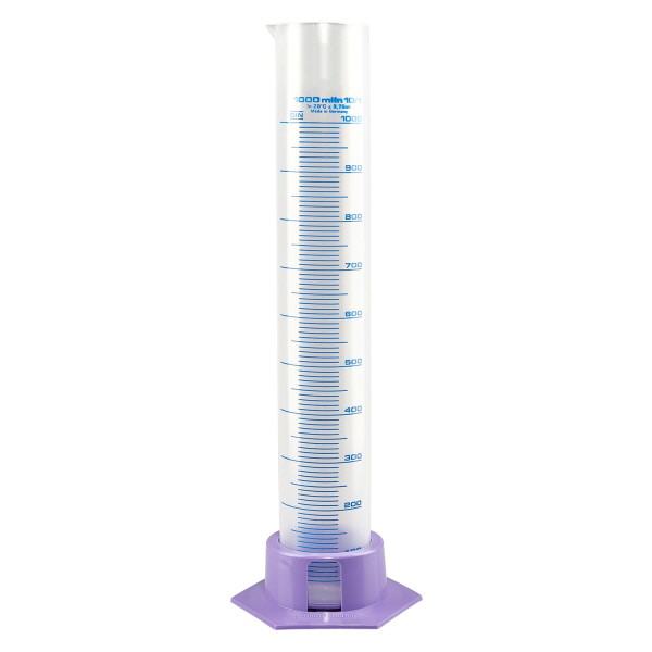 Proveta graduada de 1000ml em polipropileno com base roxa Proveta graduada de 1000ml em polipropileno com base roxa