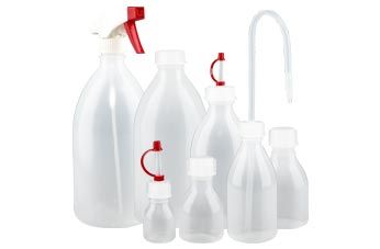 Frascos de laboratório em PEBD