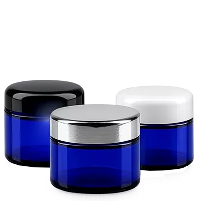 Potes de vidro azul