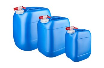 Garrafa azul com torneira