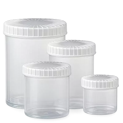 Caixas transparentes com tampa ranhurada