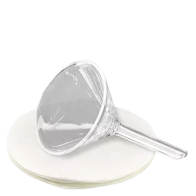 Funis de vidro e papel filtro