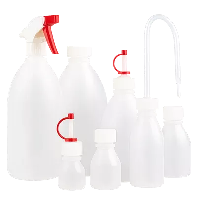 Frascos de laboratório em PEBD