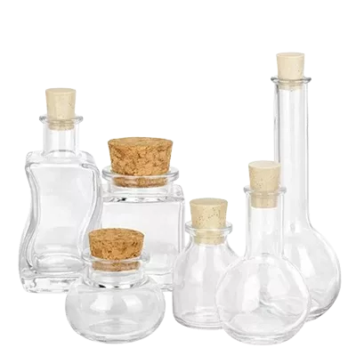 Frascos com rolha de cortiça