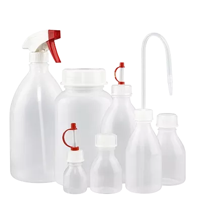 Frascos de laboratório em PEBD