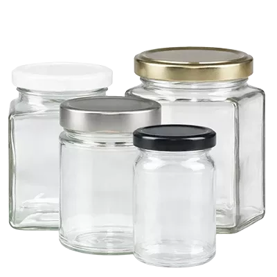 Frascos de vidro com tampa de rosca